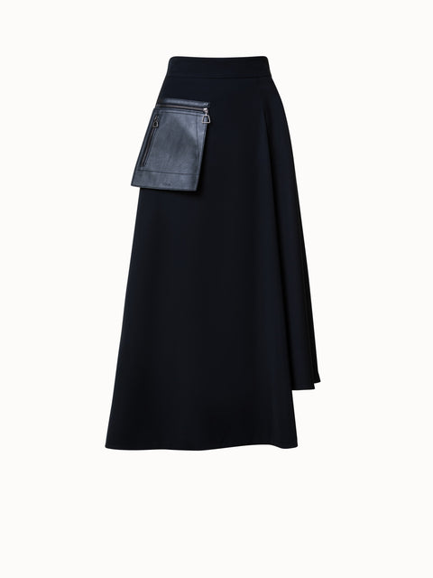 Asymmetrical Wool Gabardine Skirt