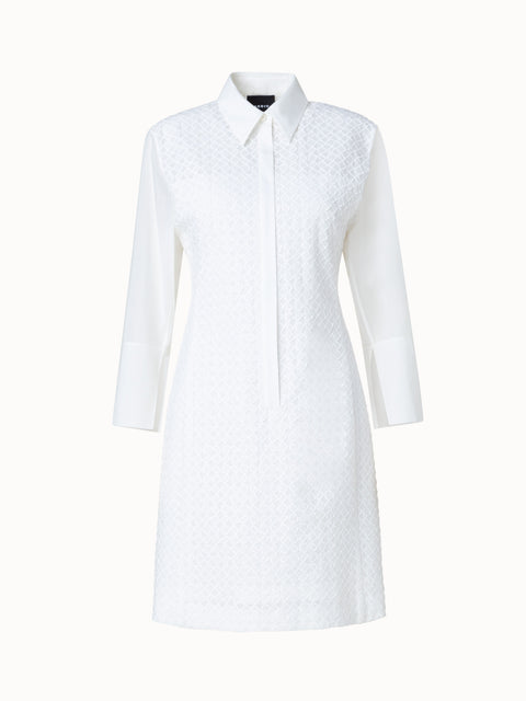 Tunika Kleid aus Baumwoll-Popeline mit 3D Applikation