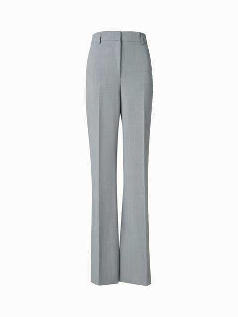Weite Wollhose mit geradem Bein