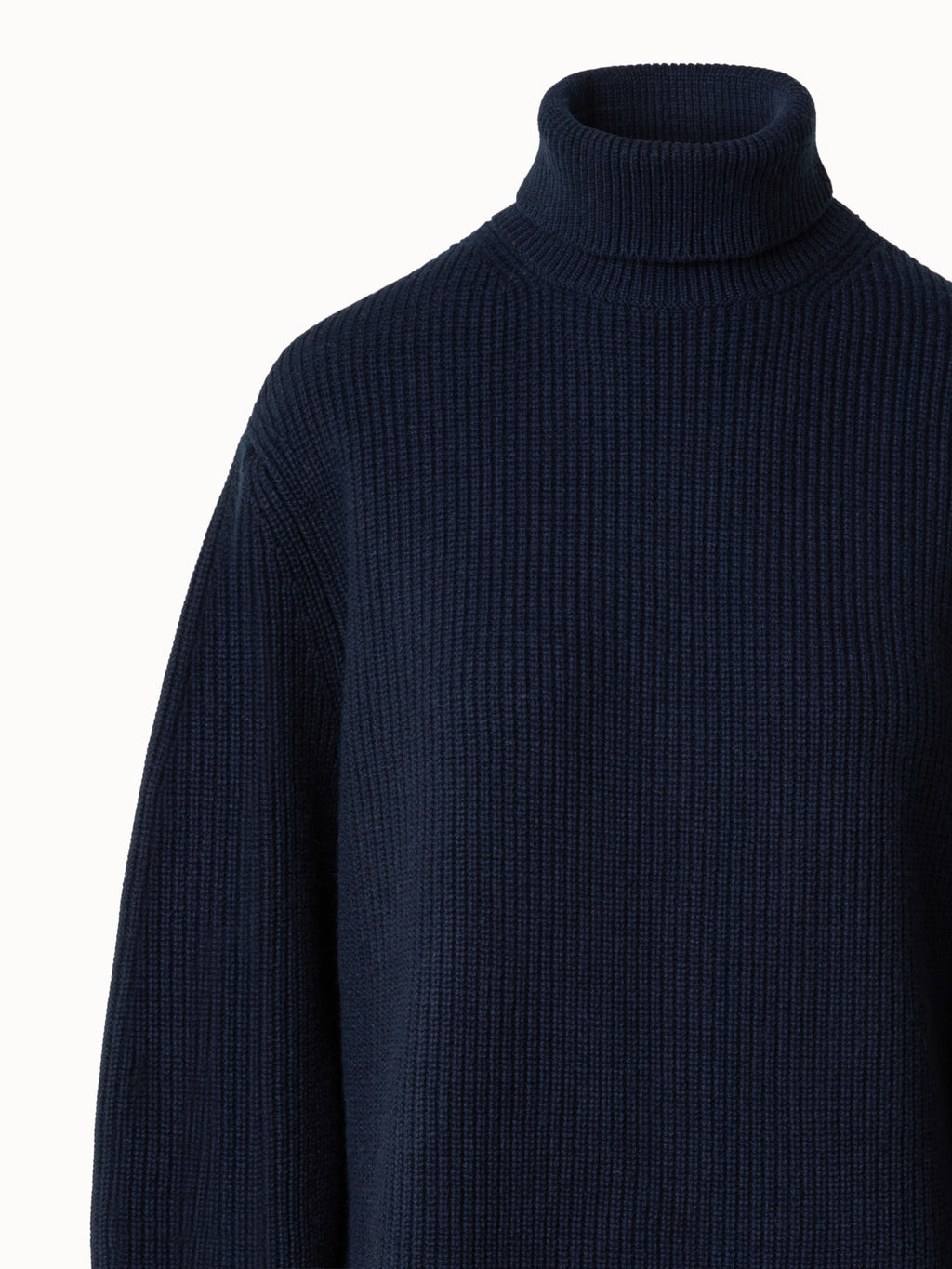 Rollkragenpullover aus Wolle-Kaschmir-Mischung - Blau - Dunkelblau