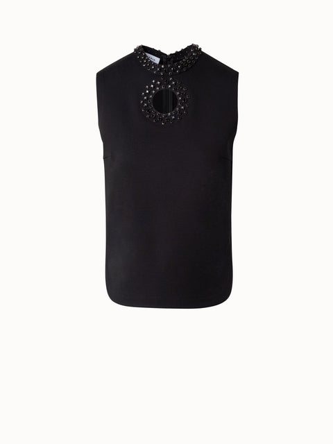 Signature-Jersey-Top mit Diamant-Nieten