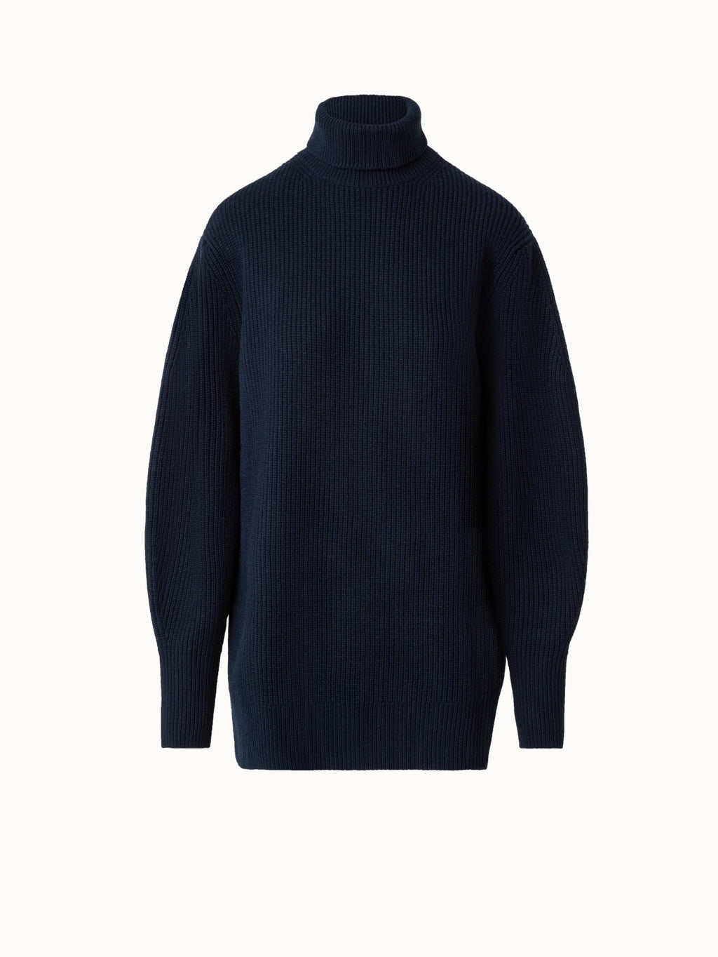 Rollkragenpullover aus Wolle-Kaschmir-Mischung - Blau - Dunkelblau