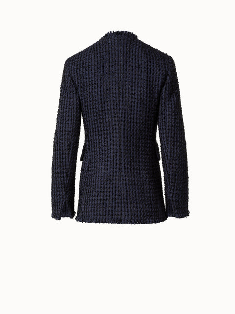 Grober Tweed-Blazer aus Baumwollmischung