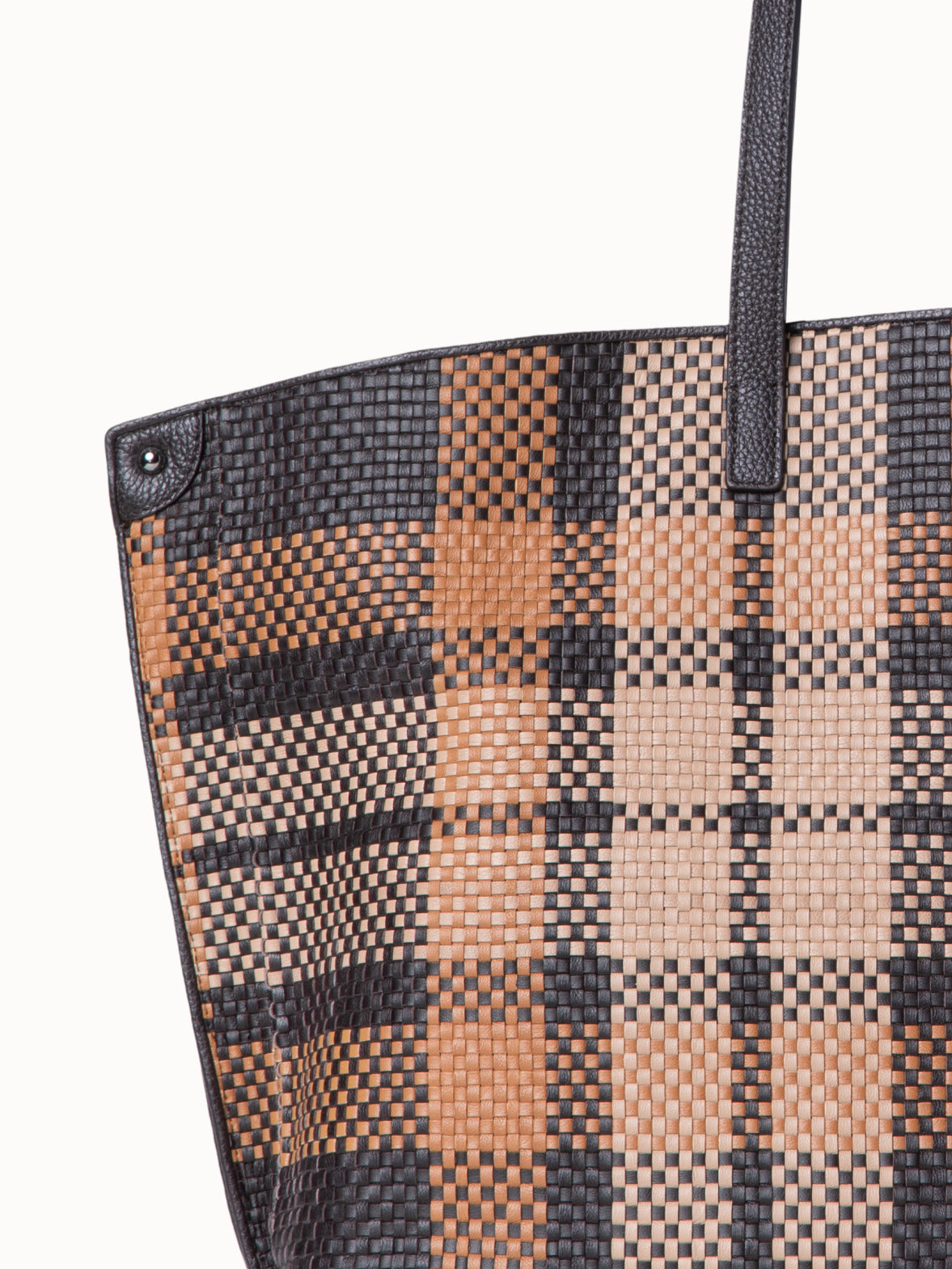 Ai Medium Shoulder Bag in Woven Leather - multicolor - black