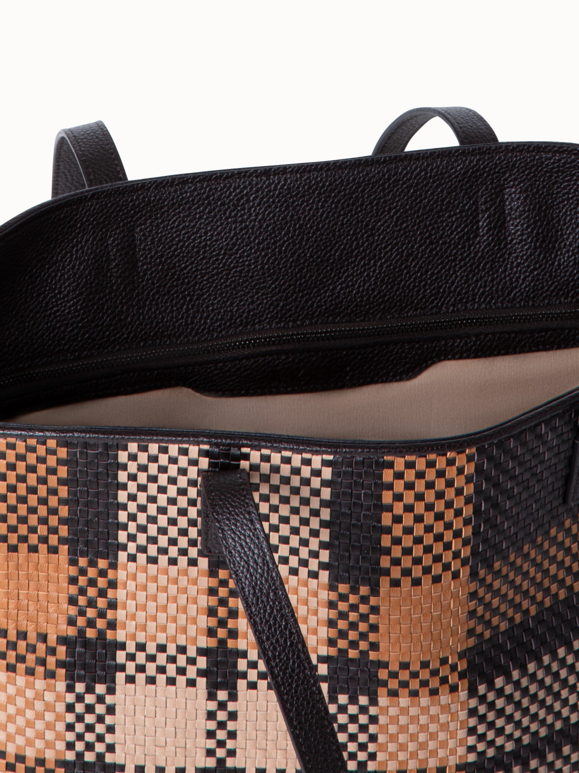 Ai Medium Shoulder Bag in Woven Leather - multicolor - black