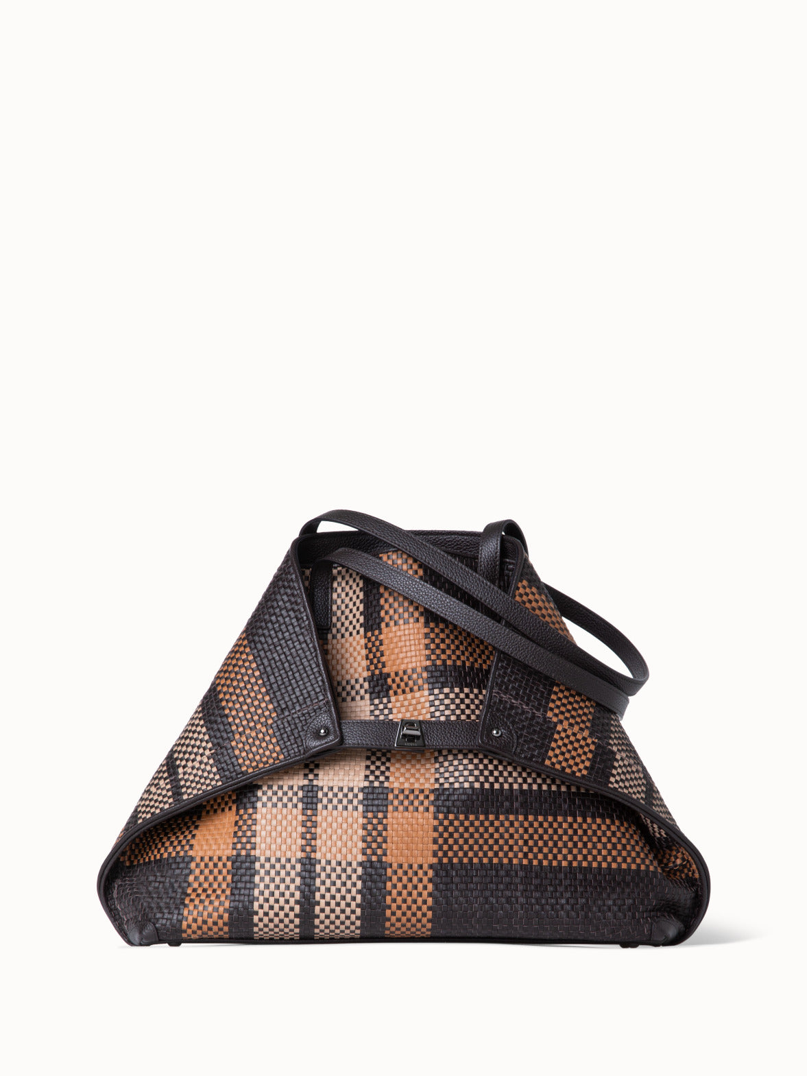 Ai Medium Shoulder Bag in Woven Leather - multicolor - black