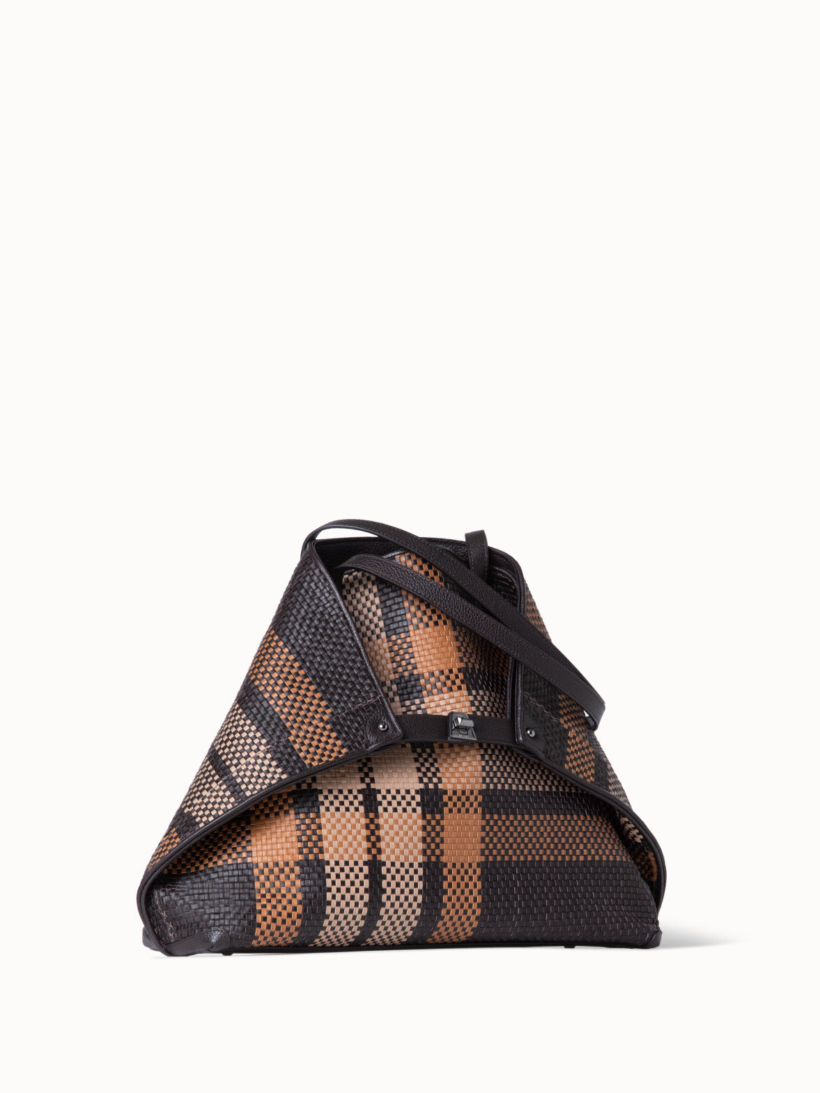 Ai Medium Shoulder Bag in Woven Leather - multicolor - black