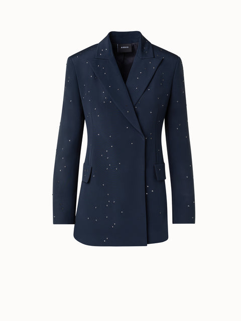 Seidenblazer mit Swarovski-Sternen