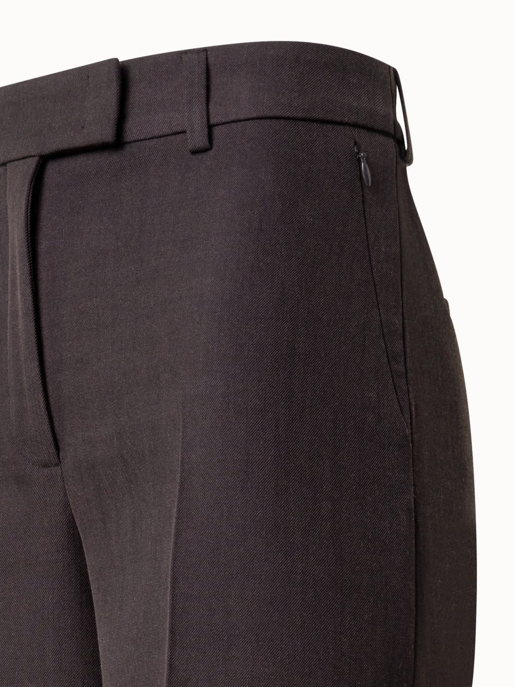 Weite Woll-Hose mit Mocca Loop Druck - Braun