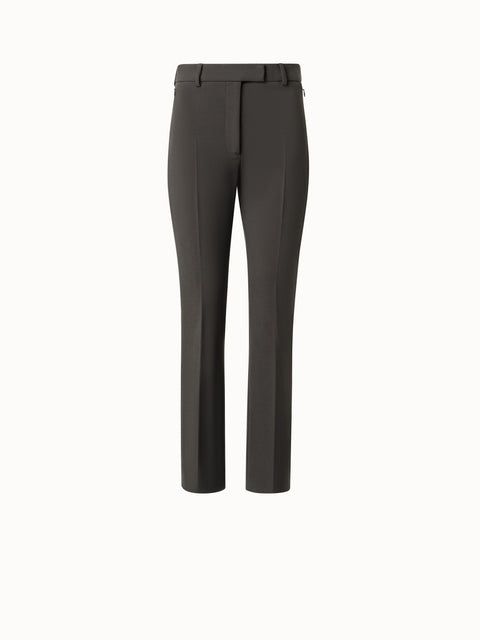 Cropped Tapered Hose aus Lyocell-Woll-Stretch-Gabardine