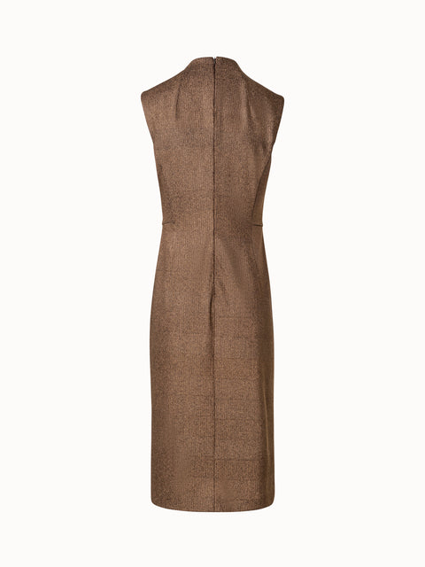 Midikleid mit Lurex-Stickerei und Flügelärmeln