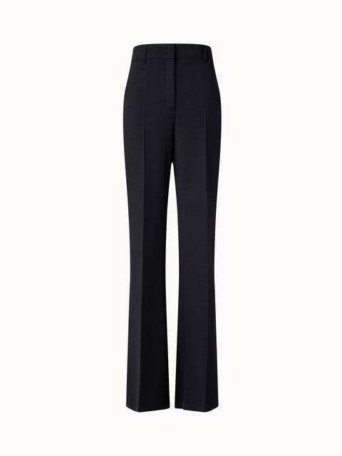 Weite Wollhose mit geradem Bein