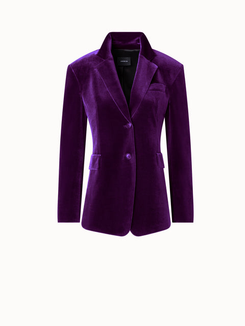 Samt-Blazer mit Stretch