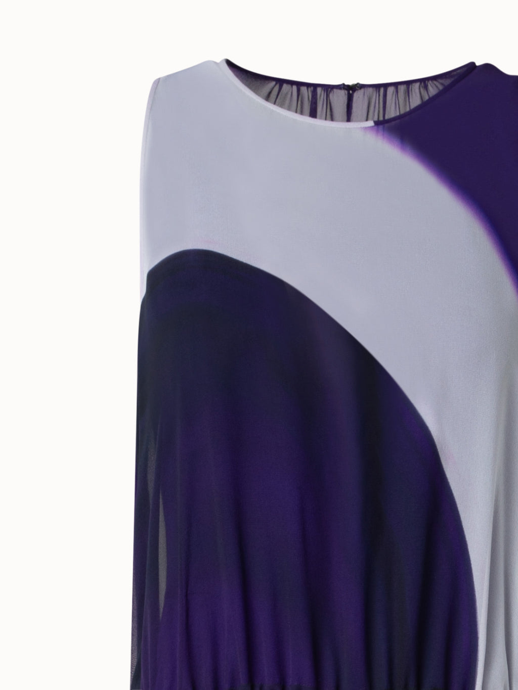 Langes Seidenkleid in A-Linie mit Purple Loop Druck - Violett