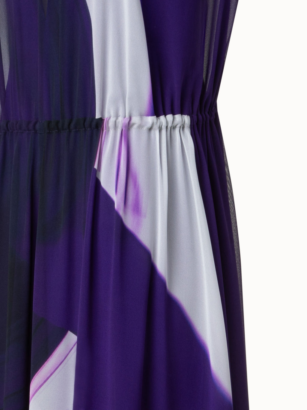Langes Seidenkleid in A-Linie mit Purple Loop Druck - Violett