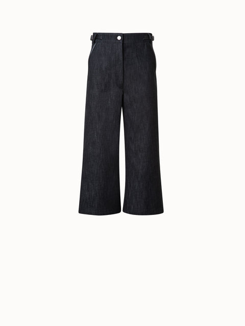 Lange Bermuda-Hose aus Baumwoll-Denim-Stretch