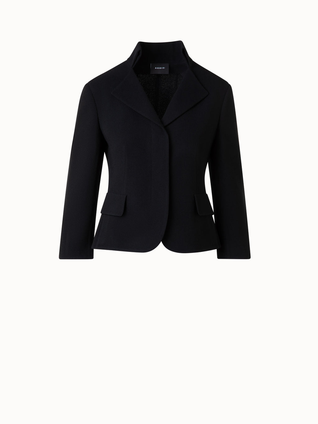 Kurze Jacke aus Woll-Doubleface - Schwarz