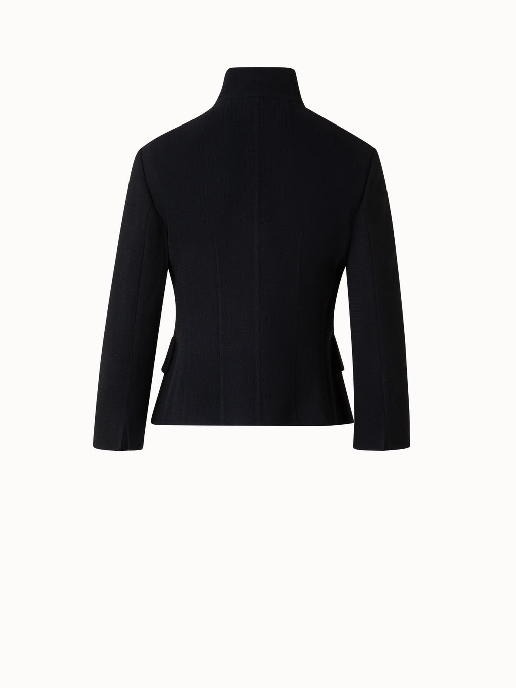 Kurze Jacke aus Woll-Doubleface - Schwarz