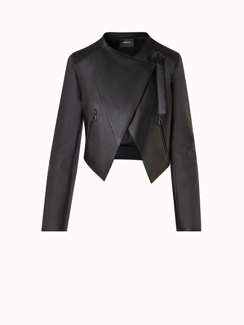 Asymmetrische Leder-Bikerjacke