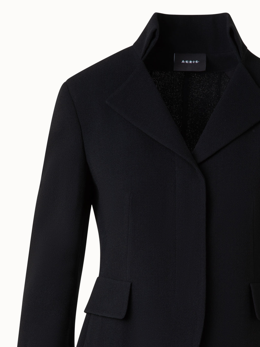 Kurze Jacke aus Woll-Doubleface - Schwarz