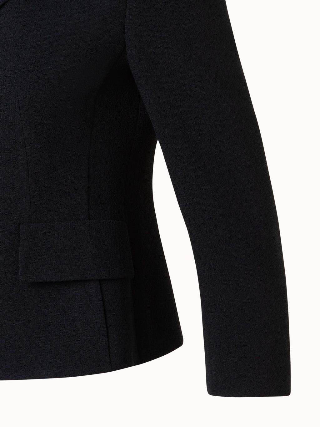 Kurze Jacke aus Woll-Doubleface - Schwarz