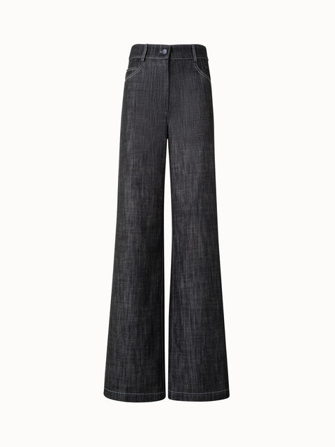 Winter Denim Hose mit weitem Bein