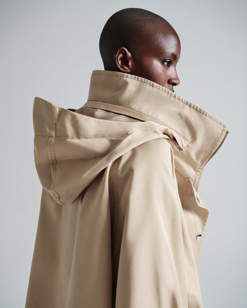 Wasserfester Oversize-Seiden-Parka