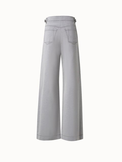 Weite Baumwoll-Stretch-Denim-Hose