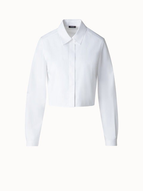 Cropped-Baumwoll-Bluse