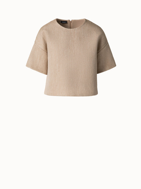 Boxy-Bluse aus weichem Baumwoll-Raffia