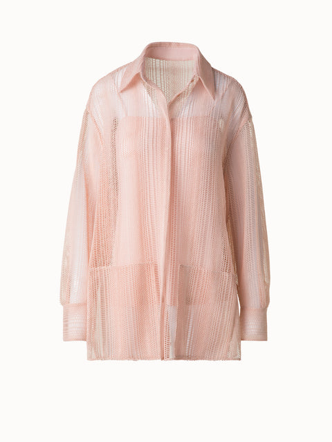 Oversize Bluse mit Allover Stickerei
