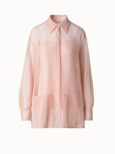 Oversize Bluse mit Allover Stickerei