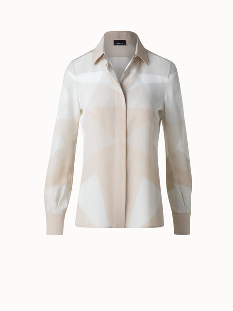 Seidenbluse mit Chiaroscuro Druck