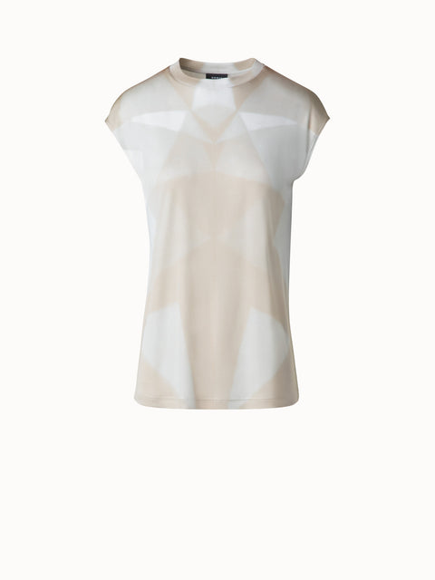 Seiden-T-Shirt mit Chiaroscuro Druck