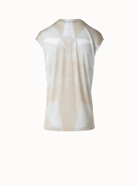 Seiden-T-Shirt mit Chiaroscuro Druck