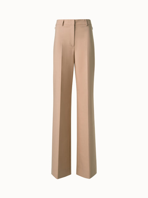 Gerade Baumwoll-Doubleface-Hose mit weitem Bein