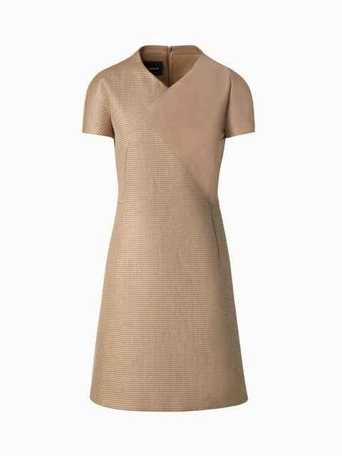 Kleid aus weichem Baumwoll-Raffia und Wildleder