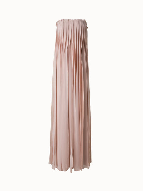 Langes Seiden-Abendkleid mit Korsage