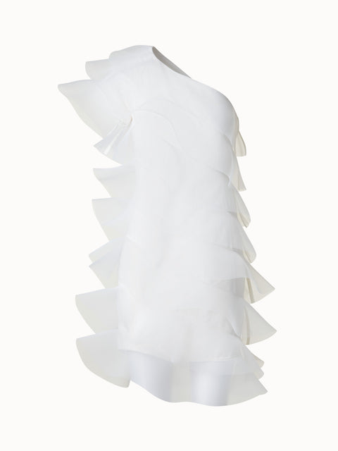Baumwoll-Seiden-Cocktailkleid mit Wellen