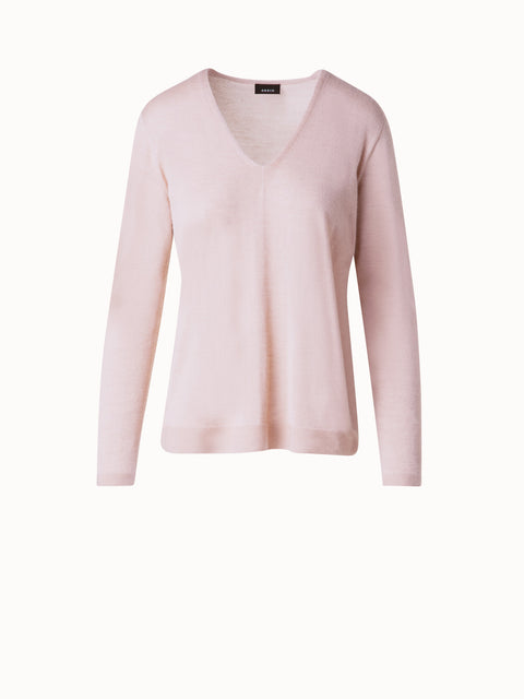 Nahtloser Strickpullover aus Kaschmir und Seide