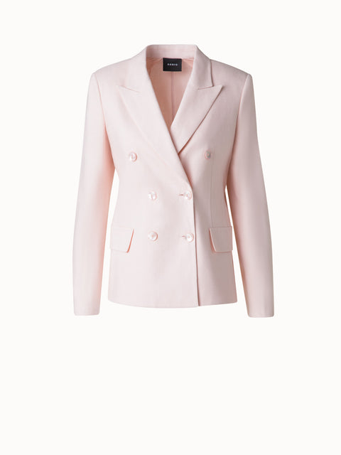 Zweireihiger Blazer aus Leinen-Doubleface