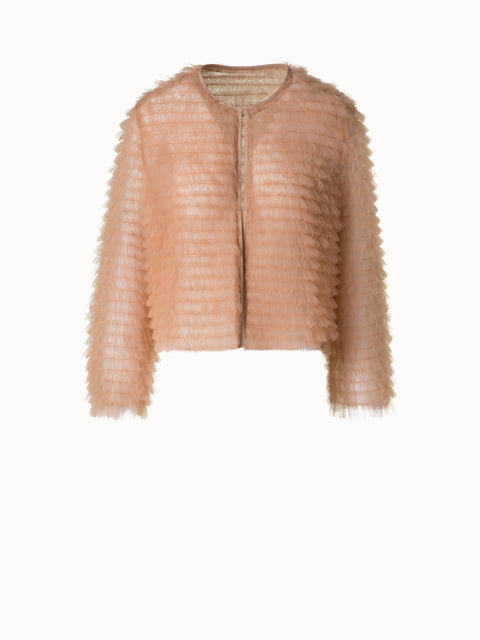 Kurze Tülljacke mit Allover Rüschen