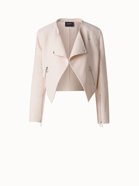 Asymmetrische Jacke aus Woll-Doubleface