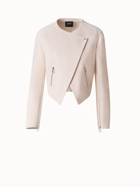 Asymmetrische Jacke aus Woll-Doubleface