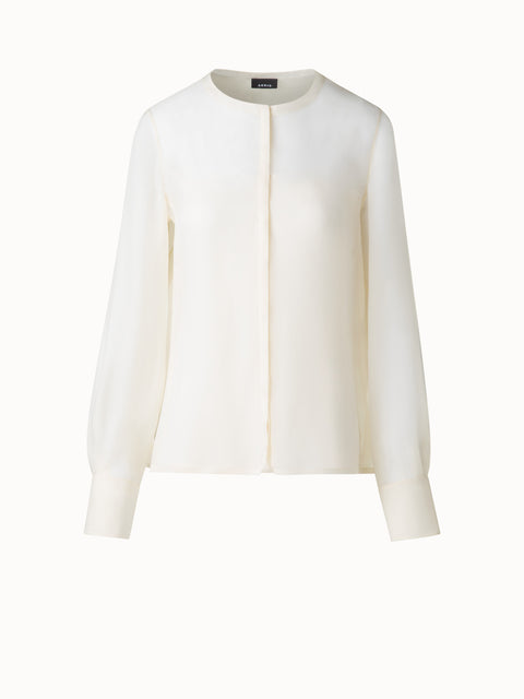 Transparente Seiden-Organza-Bluse