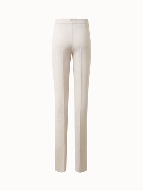 Gerade Doubleface-Leinenhose