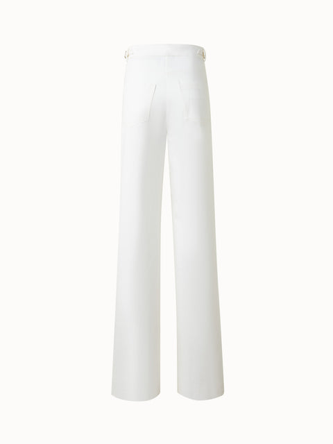 Weite Denim-Hose aus Baumwoll-Stretch