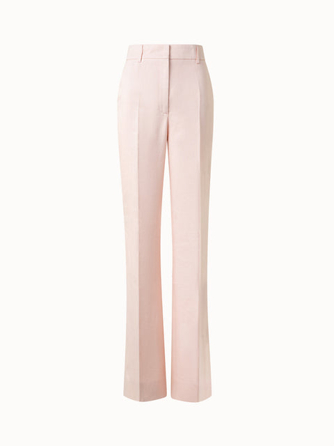 Gerade Leinen-Doubleface-Hose mit weitem Bein
