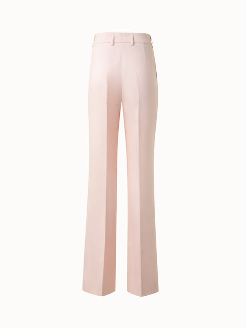 Gerade Leinen-Doubleface-Hose mit weitem Bein