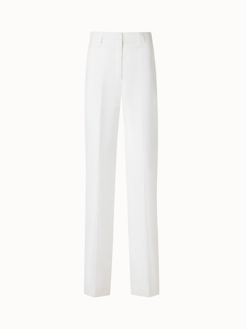 Gerade Seidenhose mit weitem Bein